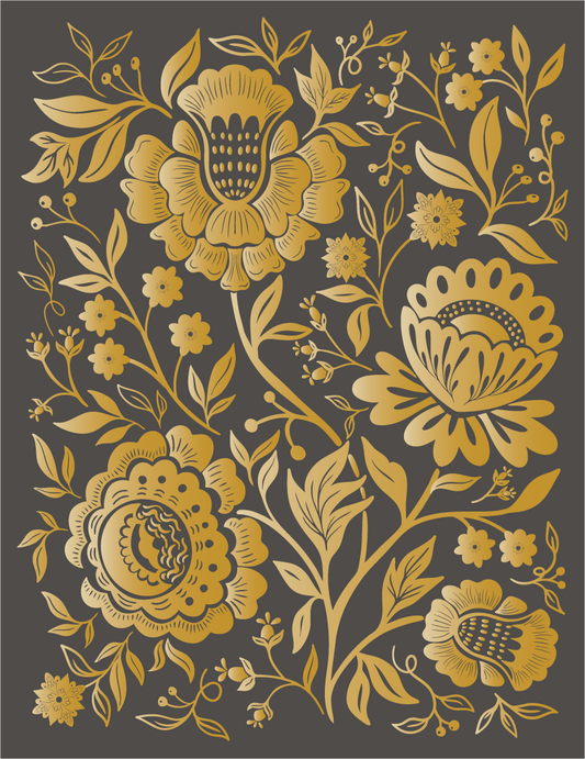 Golden Blooms: Gold Foil Indian Floral All-Occasion Card