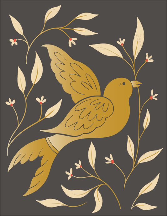 Golden Bird – Gold Foil Holiday & All-Occasion Card
