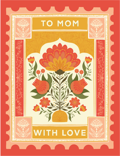 Mom’s Postage Mother’s Day Card | Vintage Stamp Floral Card