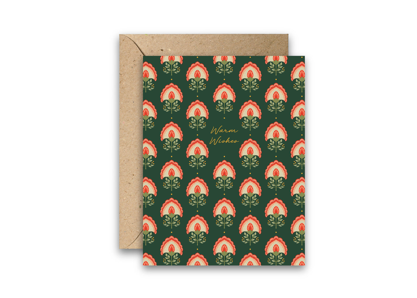 Warm Wishes Floral Christmas Card | Red Vines Holiday Card