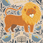 Happy Hanukkah Lion Gold Foil Greeting Card