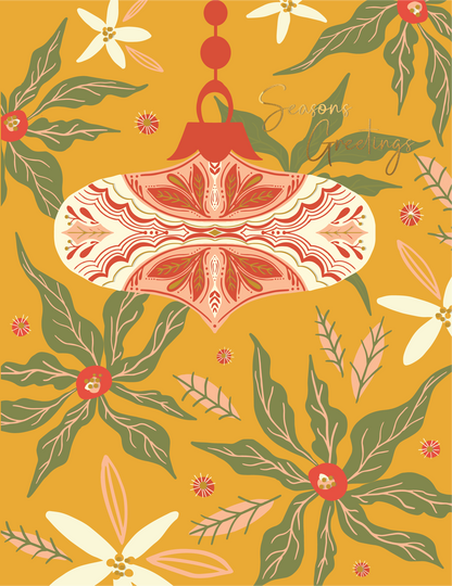 Retro Elegance Gold Foil Greeting Card