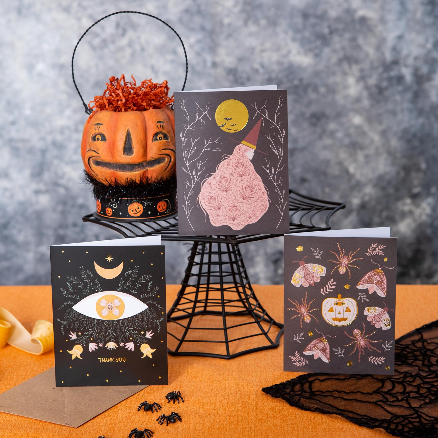 Witch's Moon Gold Foil Greeting Card