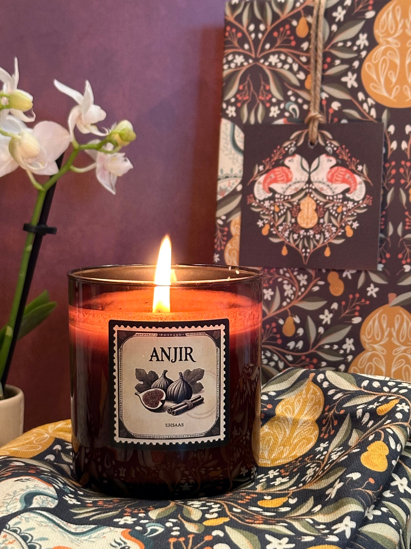 Pear Tree Kitchen Gift Set with Fig Candle – Holiday Home Gift Bundle