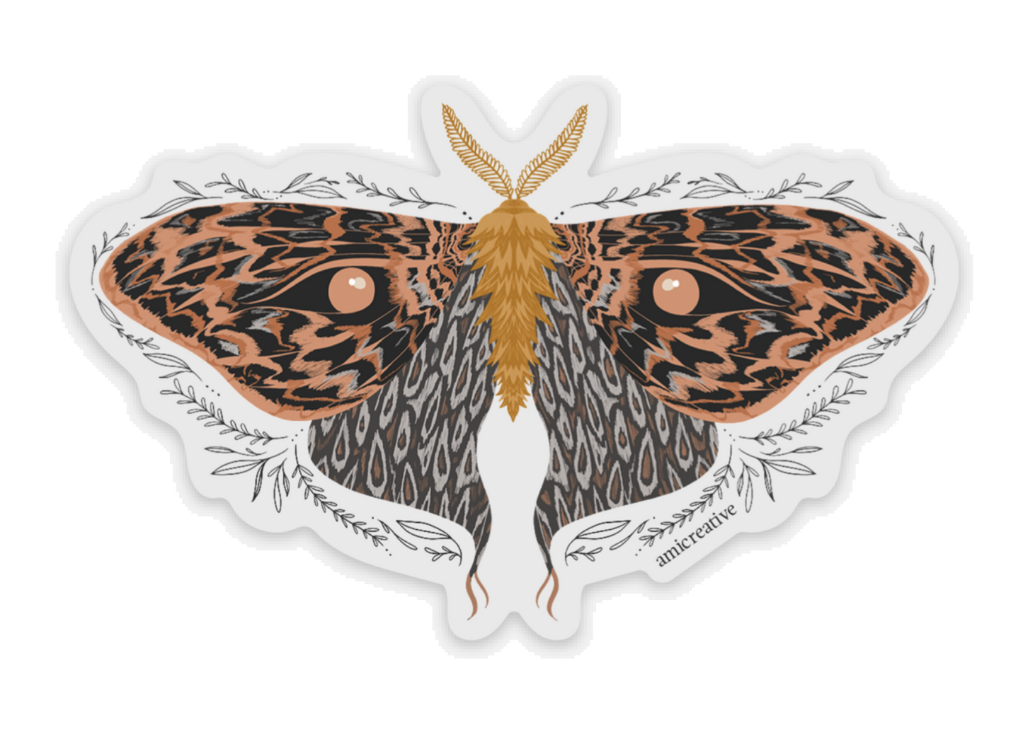 Golden Moth Clear Vinyl Sticker