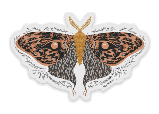 Golden Moth Clear Vinyl Sticker