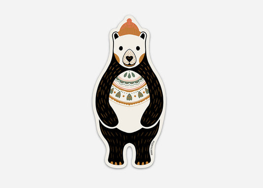 Polar Bear Joyful Holiday Friends Vinyl Sticker
