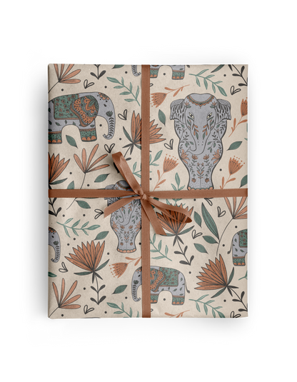 Elephant Jungle Wrapping Paper