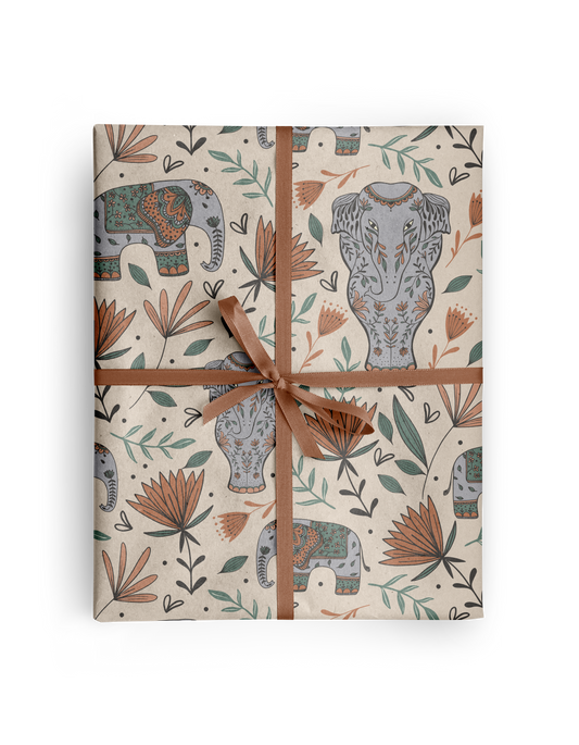 Elephant Jungle Wrapping Paper