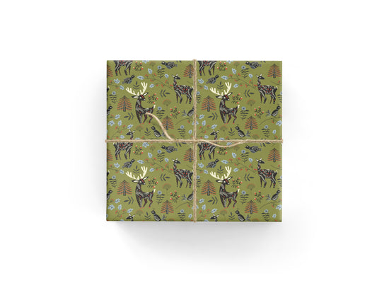 Winter Folk Animals  Wrapping Paper