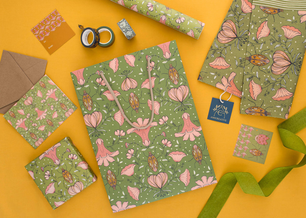Love Bugs Gift Tags, double-sided hand-illustrated gift tags by Amita Nair