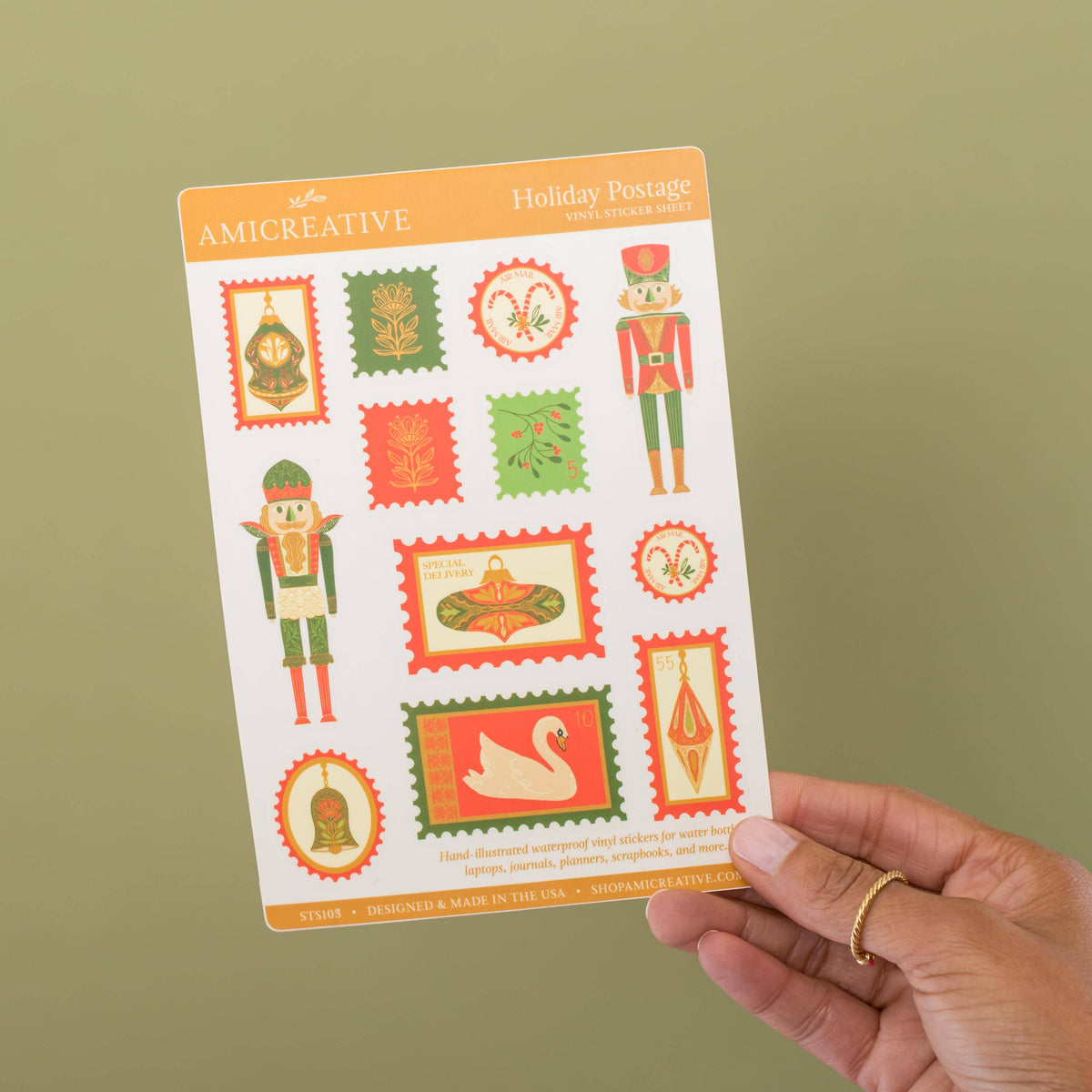 Holiday Postage Sticker Sheet | Nutcracker Clear Vinyl Stickers