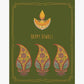 Diwali Lamp Gold Foil Diwali Greeting Card