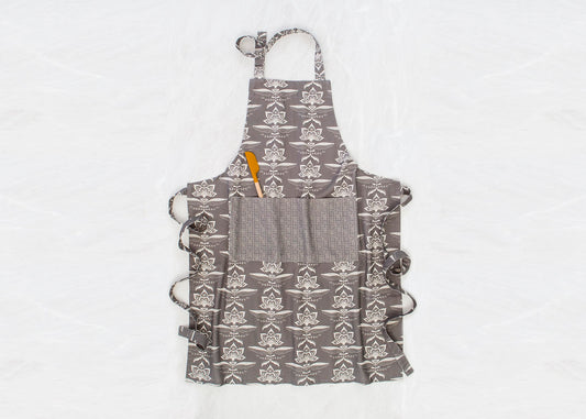 Gray Blooms Apron