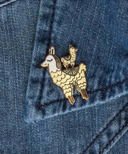Mama Llama Enamel Pin