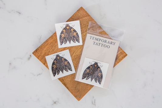 2" Metallic Moth Temporary Tattoo