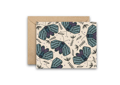 Moth Garden Greeting Card