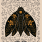 Grey Vines Moth Greeting Card