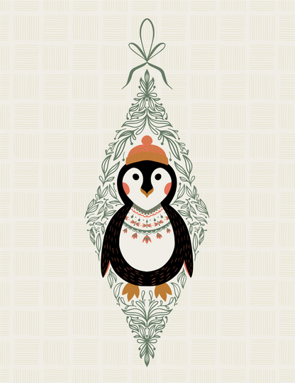 Holiday Penguin Greeting Card