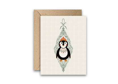 Holiday Penguin Greeting Card