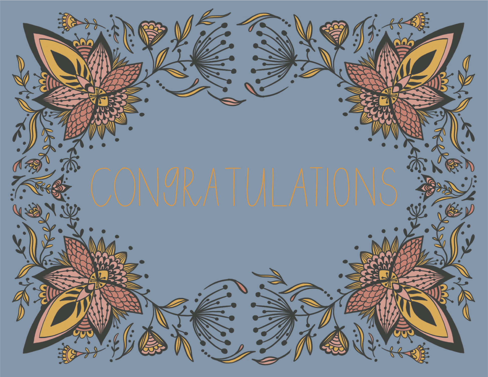 Congratulations Blooms Greeting Card