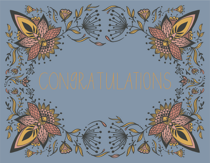 Congratulations Blooms Greeting Card