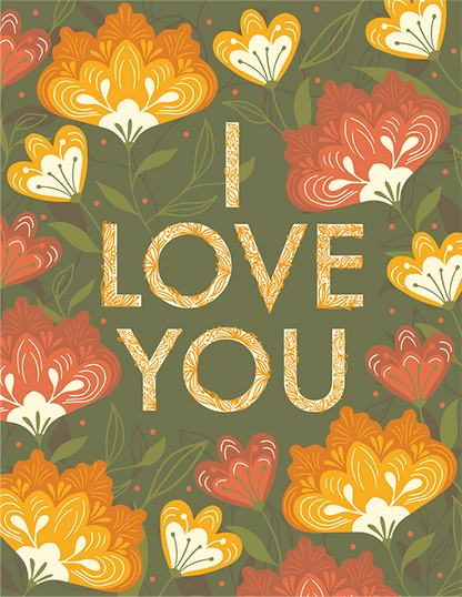 Flowers Love Greeting Card