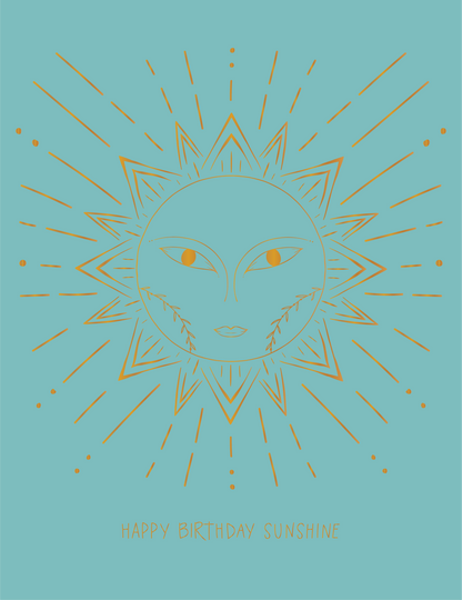 Birthday Sunshine Gold Foil Greeting Card