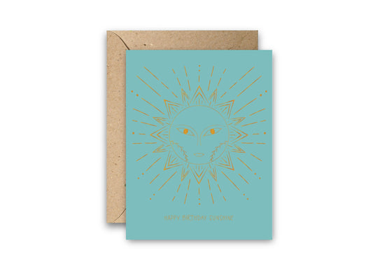 Birthday Sunshine Gold Foil Greeting Card