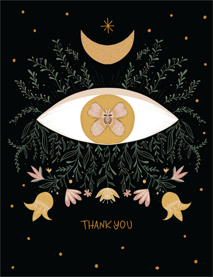 Mystic Eye Thank You Gold Foil Greeting Card