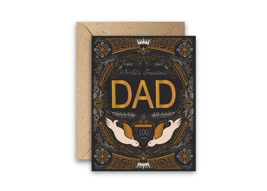 100 Proof Father's Day Gold Foil Greeting Card