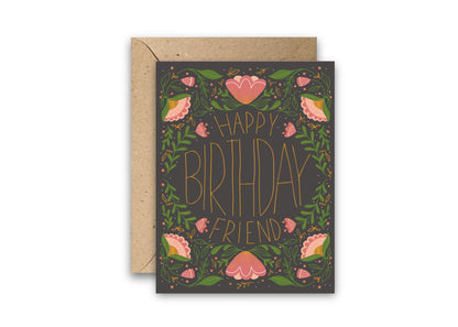 Happy Birthday Friend Gold Foil Greeting Card