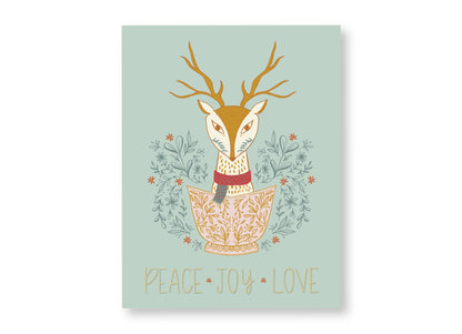 Holiday Cups Gold Foil Greeting Card