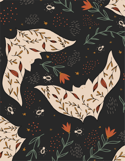 Midnight Bats Greeting Card