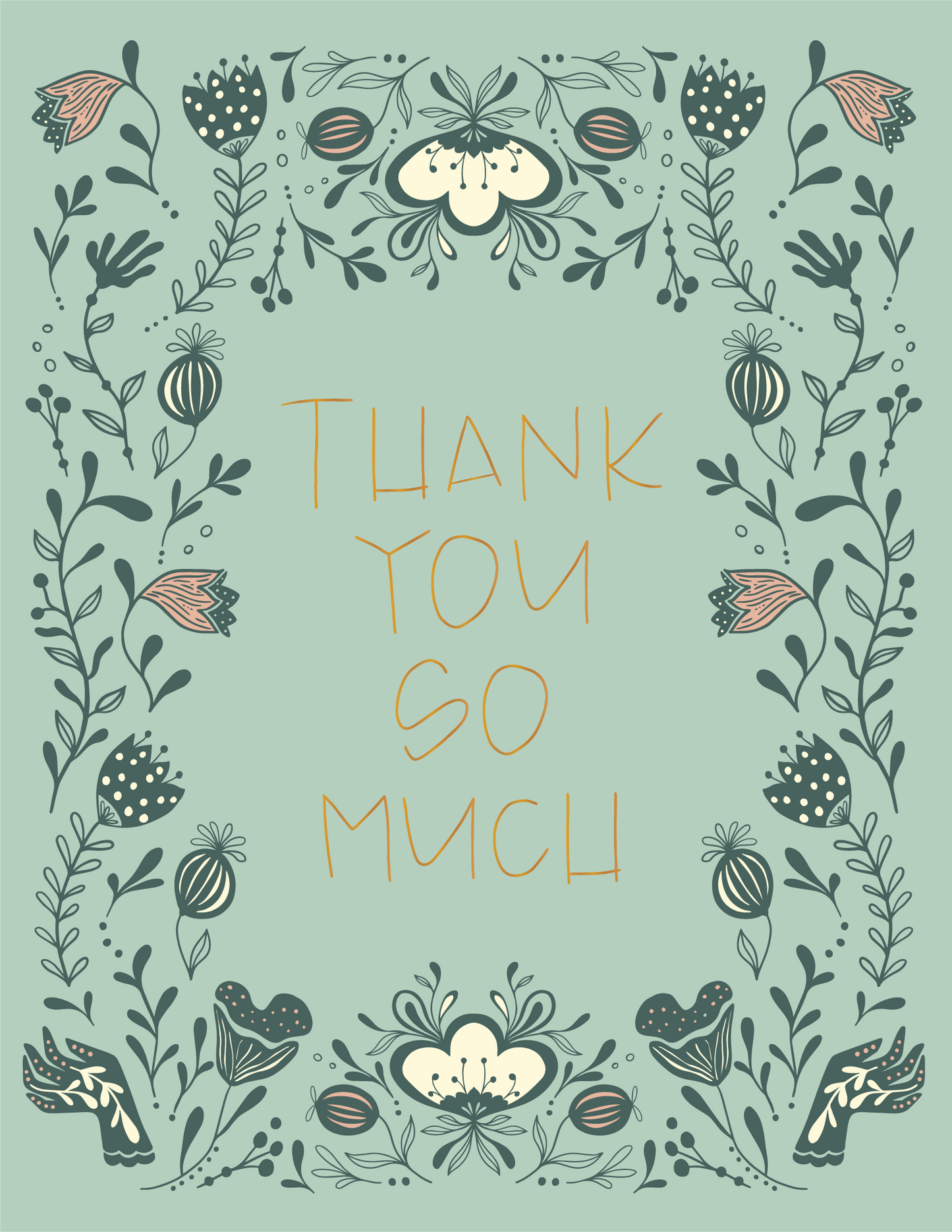 Thank You Flowers Greeting Card