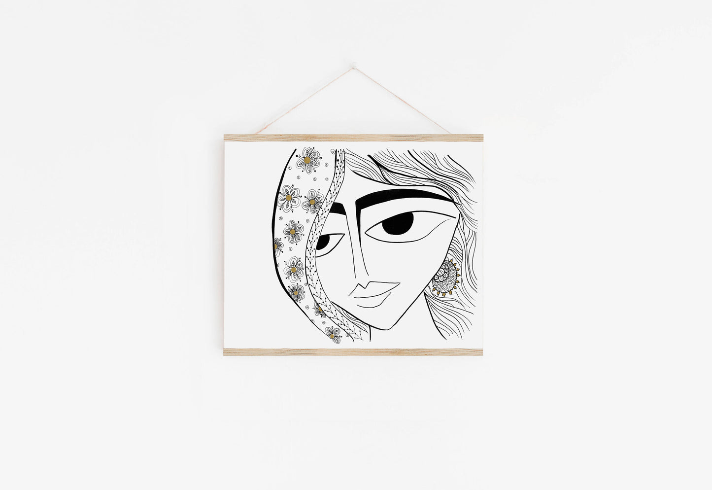 Radha Giclee Print featuring Gold Embossing