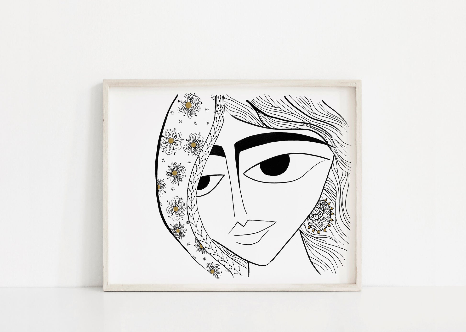 Radha Giclee Print featuring Gold Embossing