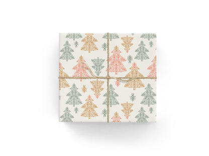 Joyful Holiday Tree Wrapping Paper