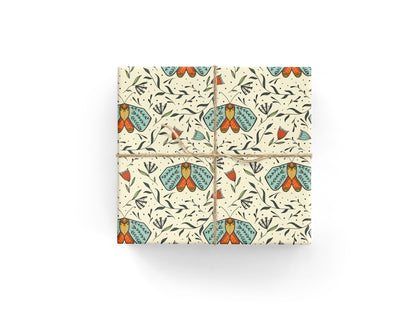 Moth & Floral Wrapping Paper
