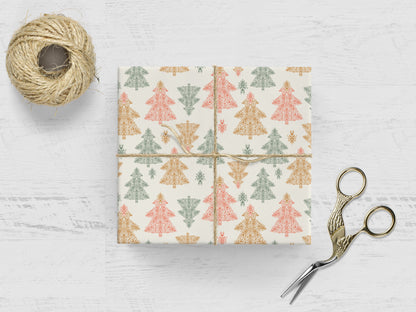 Joyful Holiday Tree Wrapping Paper