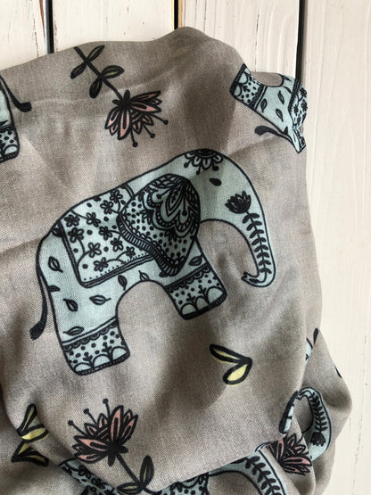 Blue Elephant Modal Scarf