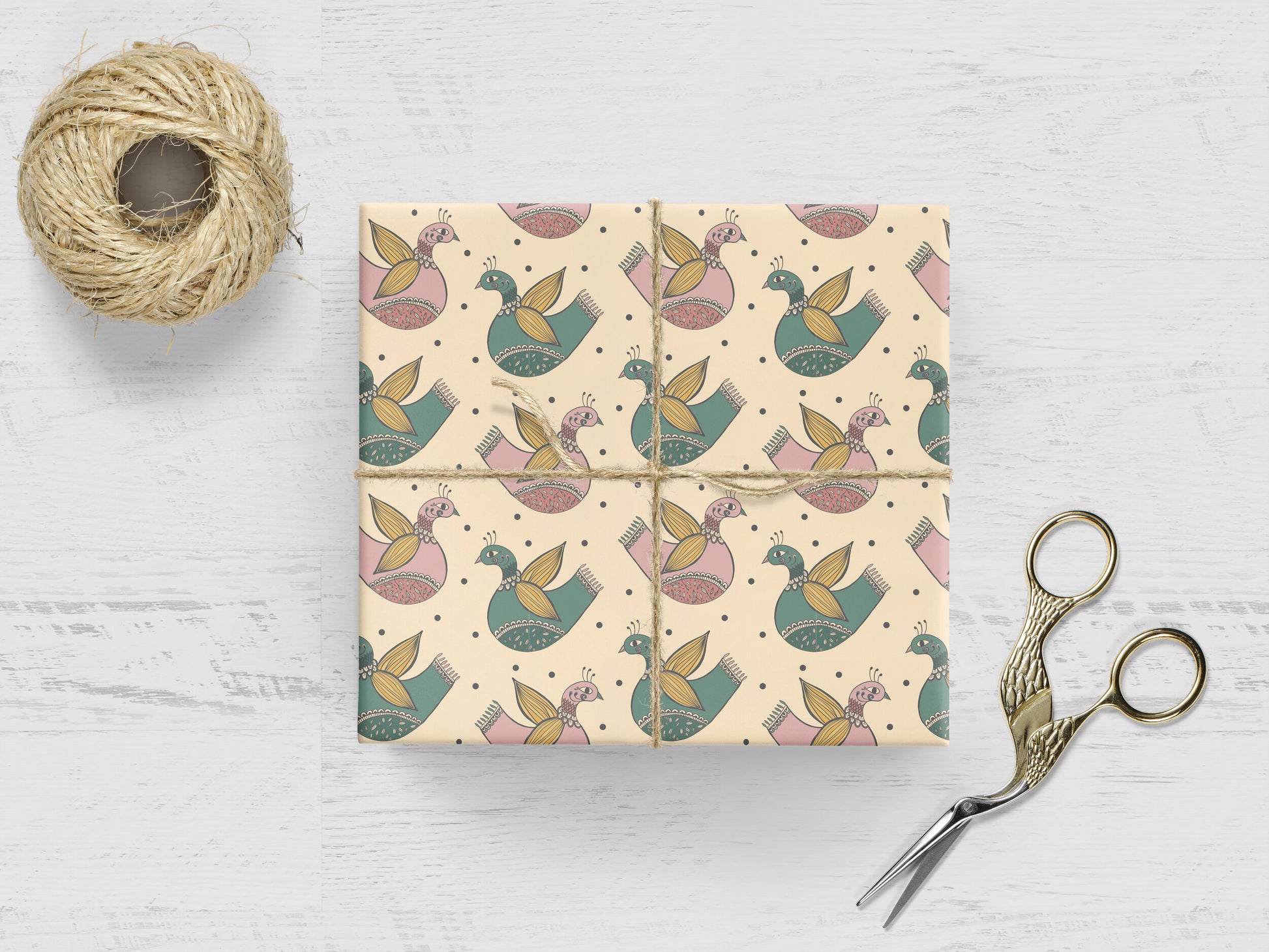 Flock of Peacock Wrapping Paper